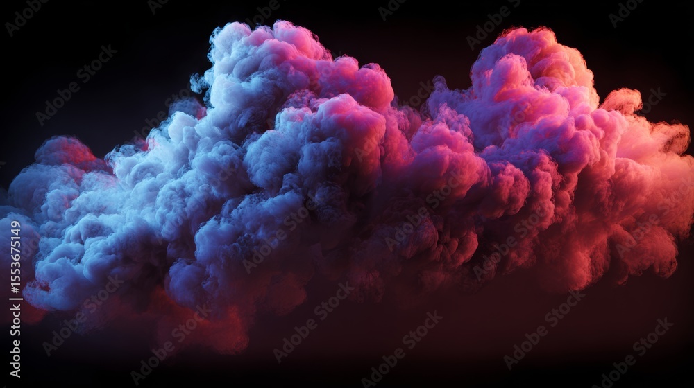 Fototapeta premium smoke clouds on dark background, gradient background, neon glow