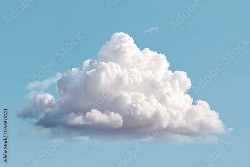 Fluffy Cumulus Cloud Against a Light Blue Sky