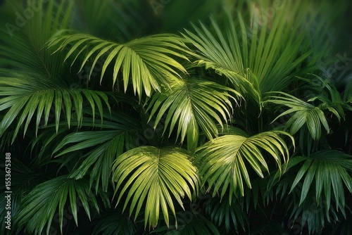 Tropical Palm Leaves Background Image