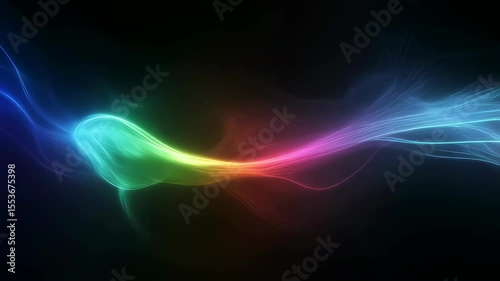 Colorful waveform motion with vibrant neon light trails and fluid energy
