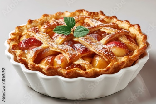 Delicious Apple Pie in a White Dish