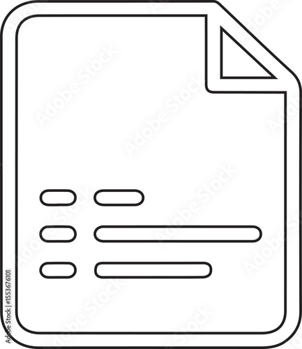 A sleek document graphic outlines information on a page with lines, perfect for business interfaces, application design, and website development, adding a clean touch to any presentation.