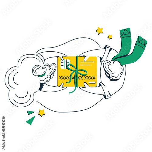 Credit card payment finance banking money business financial transaction shopping gift card illustration vector art illustration