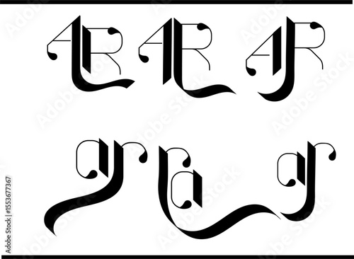 AR Calligraphy Logo – Elegant A and R Interlocked Monogram Emblem Design