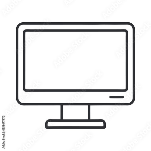 Computer desktop outline icon. Clean line vector for IT and digital use.