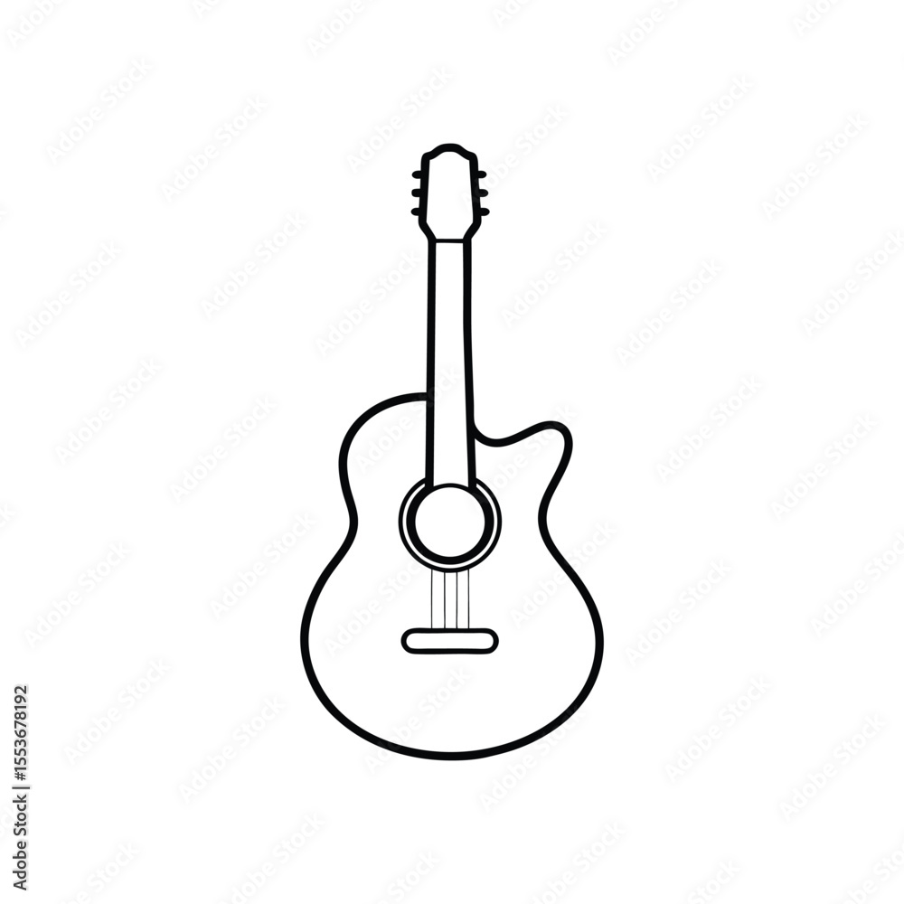Fototapeta premium guitar line art