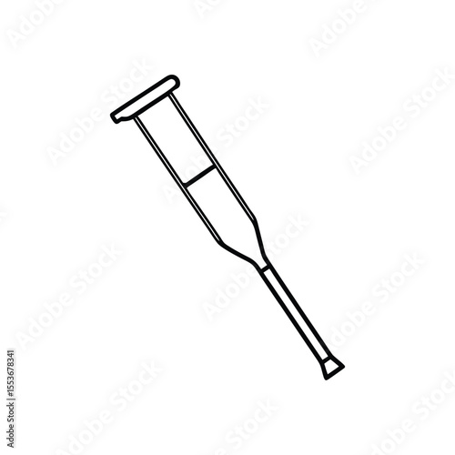 crutch line art