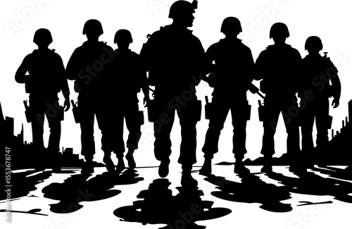 American Army  Soldiers Honoring a Fallen Comrade Vector Bundle