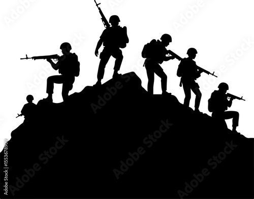 American Army  Soldiers Honoring a Fallen Comrade Vector Bundle