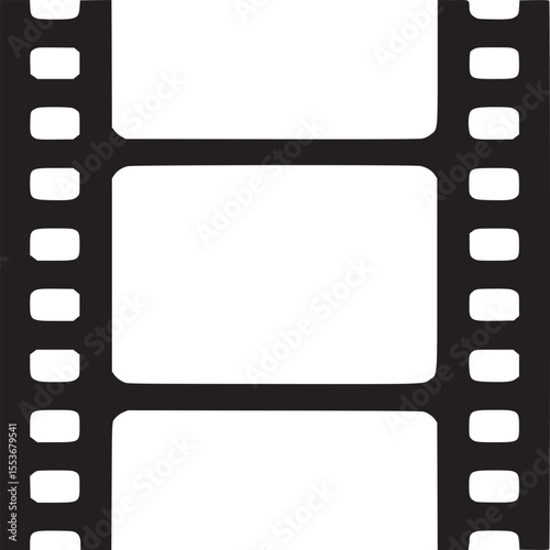 Film strip movie reel cinema roll negative photography motion picture celluloid frame icon illustration silhouette