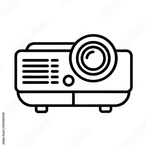 Digital projector outline icon. Clean line vector for office and education. 