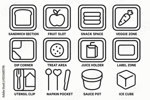 Organized lunchbox design with sections for snacks and utensils