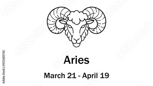 Aries Zodiac Sign – Symbol, Dates, and Meaning
Aries Horoscope Illustration with Ram Symbol
Aries Star Sign Graphic – March 21 to April 19
Aries Zodiac Art – Fiery Ram Representation