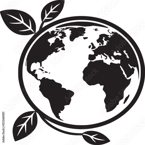 Eco friendly earth day graphic vector illustration for sustainable environment and green planet 100 silhouette