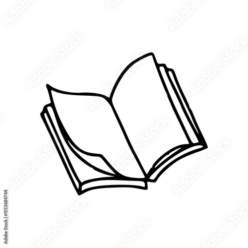 open book line art drawing