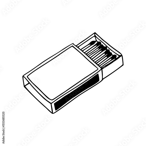 matchbox with matches outline