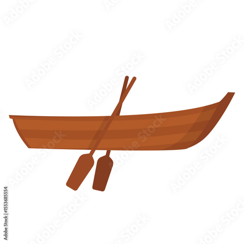 Wooden ship on white background