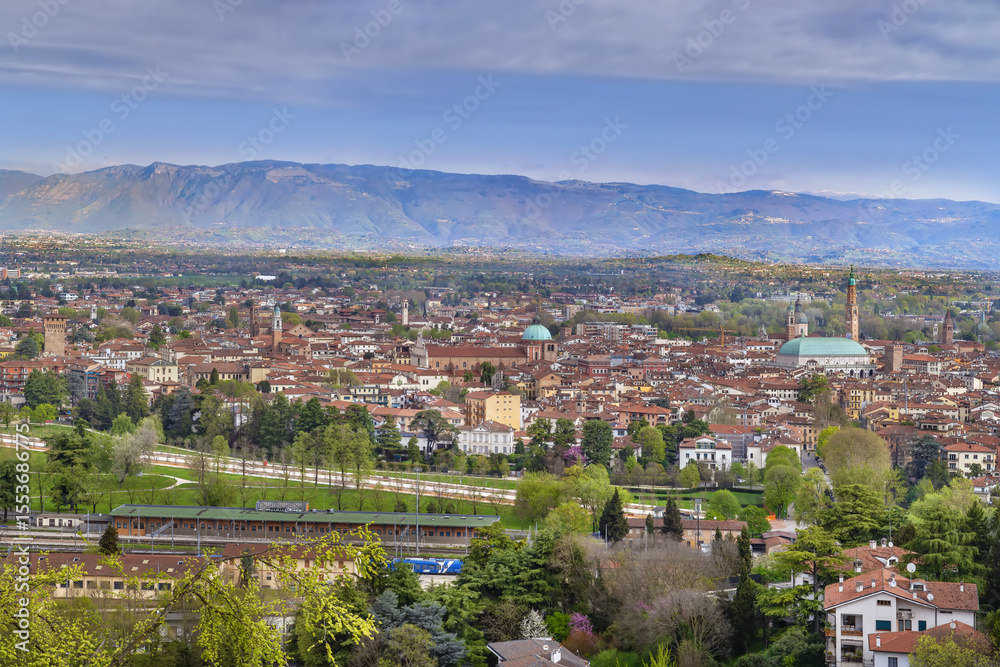 Fototapeta premium Aerial view of Vicenza, Italy