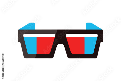 Immersive 3D Movie Experience Red and Blue Anaglyph Glasses Icon