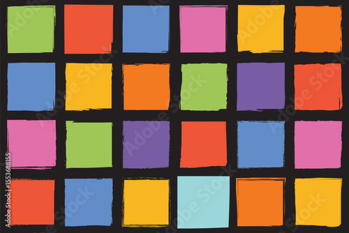 Creative collection of colorful rectangular forms painted in rough strokes and vivid tones, ideal for contemporary art, layout fillers, or design accents.