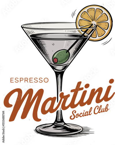 martini with olives t-shirt design