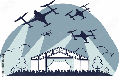Drone shows are popular at concerts, sporting events, and festivals, captivating audiences with dynamic aerial choreography.