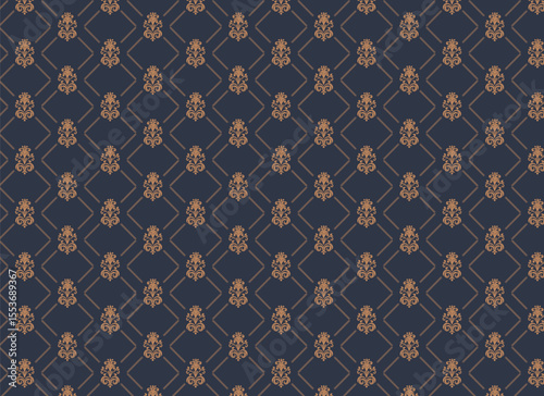 Damask seamless emboss pattern background. Vector classical luxury old damask ornament, royal victorian seamless texture for wallpapers,
 textile, wrapping. Vintage exquisite floral baroque template.