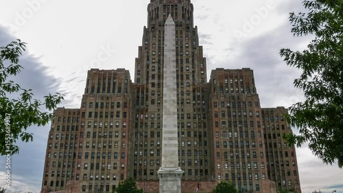 Time lapse view of Buffalo City Hall from Niagara Square, Rendered in UltraHD 4K from high resolution stills.