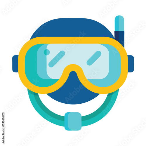A diving mask and snorkel set, isolated on white background