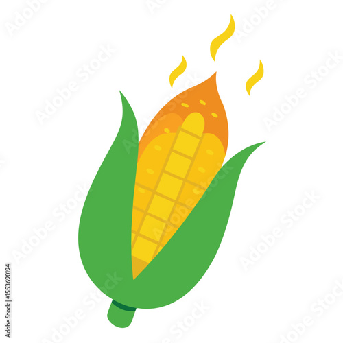 An ear of corn isolated on white background