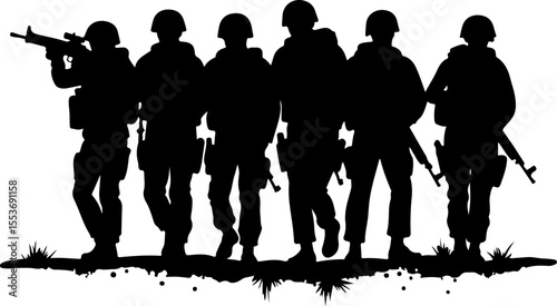 American Soldiers, military, army, advance,Vector Bundle