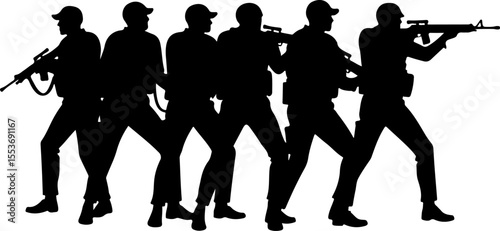 American Soldiers, military, army, advance,Vector Bundle