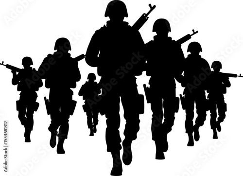 American Soldiers, military, army, advance,Vector Bundle