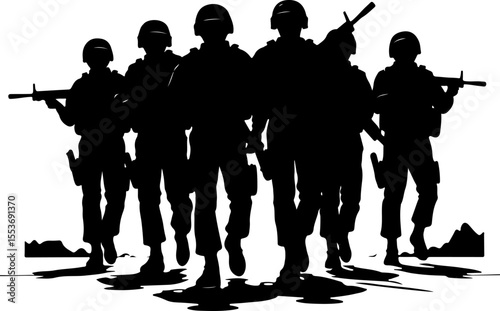 American Soldiers, military, army, advance,Vector Bundle