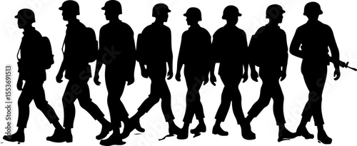 American Soldiers, military, army, advance,Vector Bundle