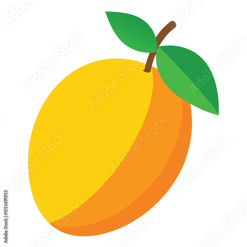 An isolated apricot illustration on white background