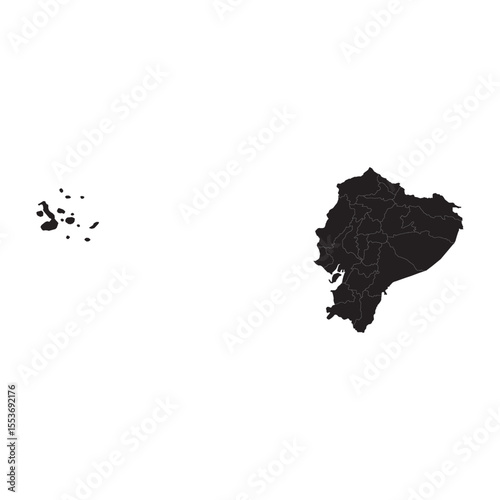 Detailed political and geographical map of Ecuador with country borders, cities, rivers, and terrain