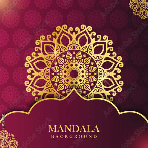 Luxury Mandala Background – Ornate Gold & Emerald Geometric Pattern Illustration	
