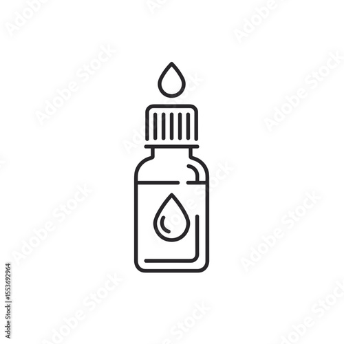  Dropper bottle with drop line icon for skincare cosmetic design
