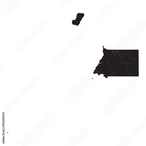Detailed political and geographical map of Equatorial Guinea with cities, borders, islands, and terrain