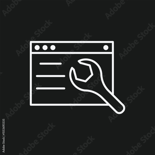 Website Development and Technical Maintenance Tools for Web Application Support, Software Configuration, and Browser Repair Icon