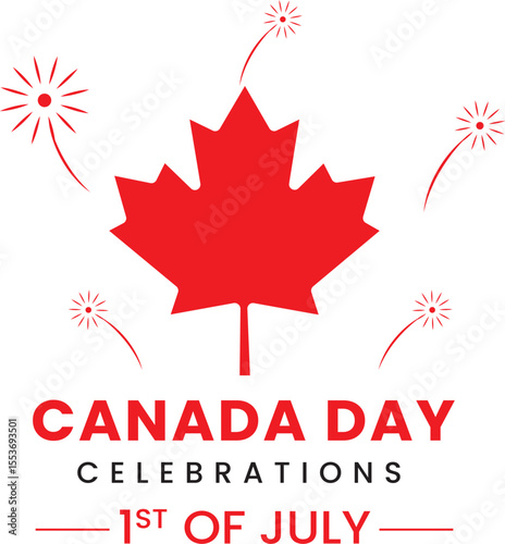 Happy Canada Day Vector_ Maple Leaf Icon _Canadian Flag Symbol Illustration