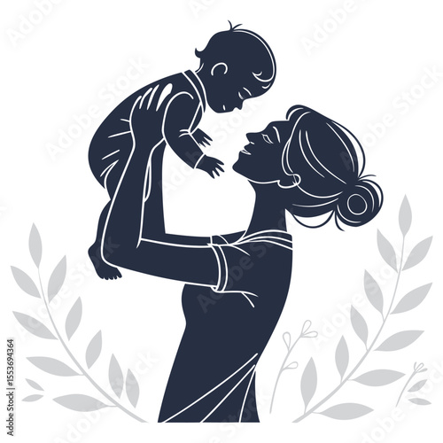 Mother's Unconditional Love A Tender Silhouette of a Mother and Baby