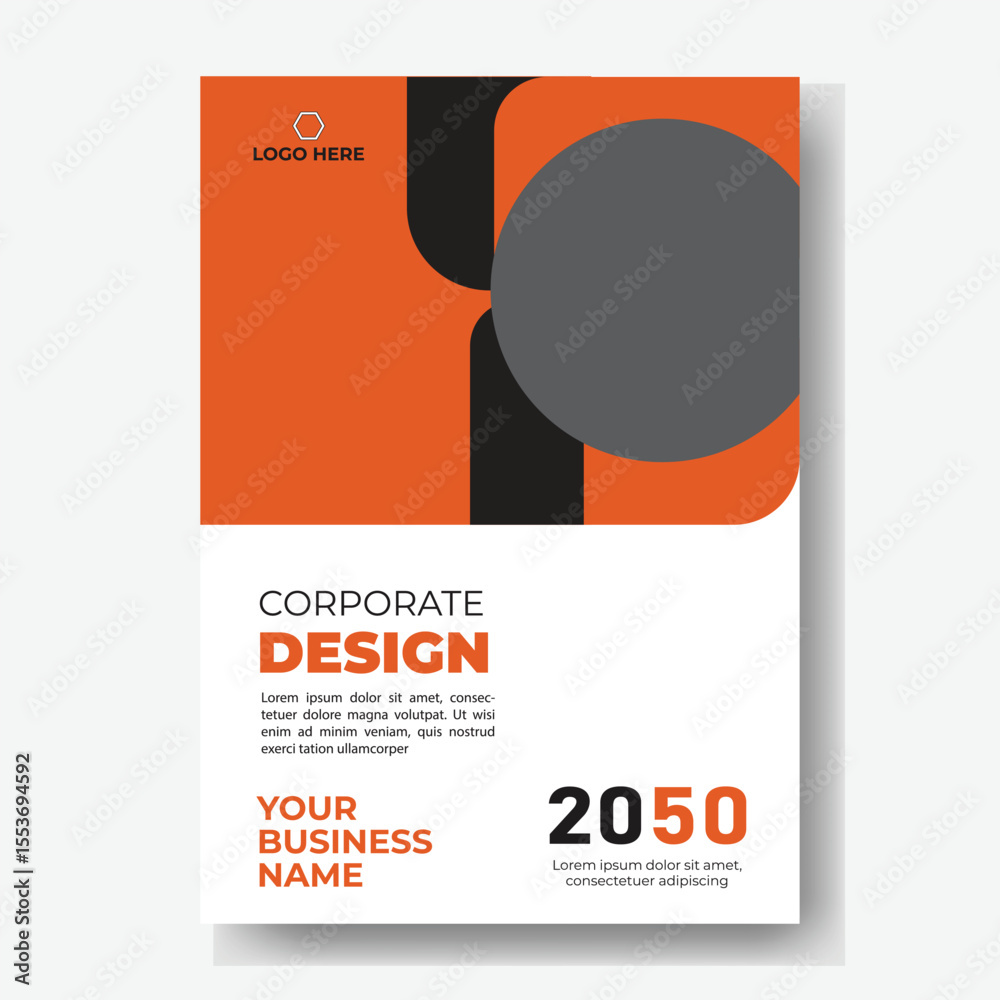 Fototapeta premium Poster flyer pamphlet brochure cover design layout space for photo background, vector illustration template in A4 size.