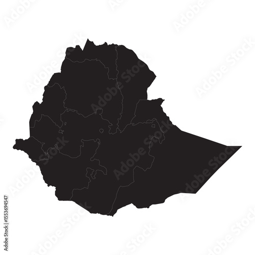 Detailed political and geographical map of Ethiopia with borders, cities, rivers, lakes, and terrain