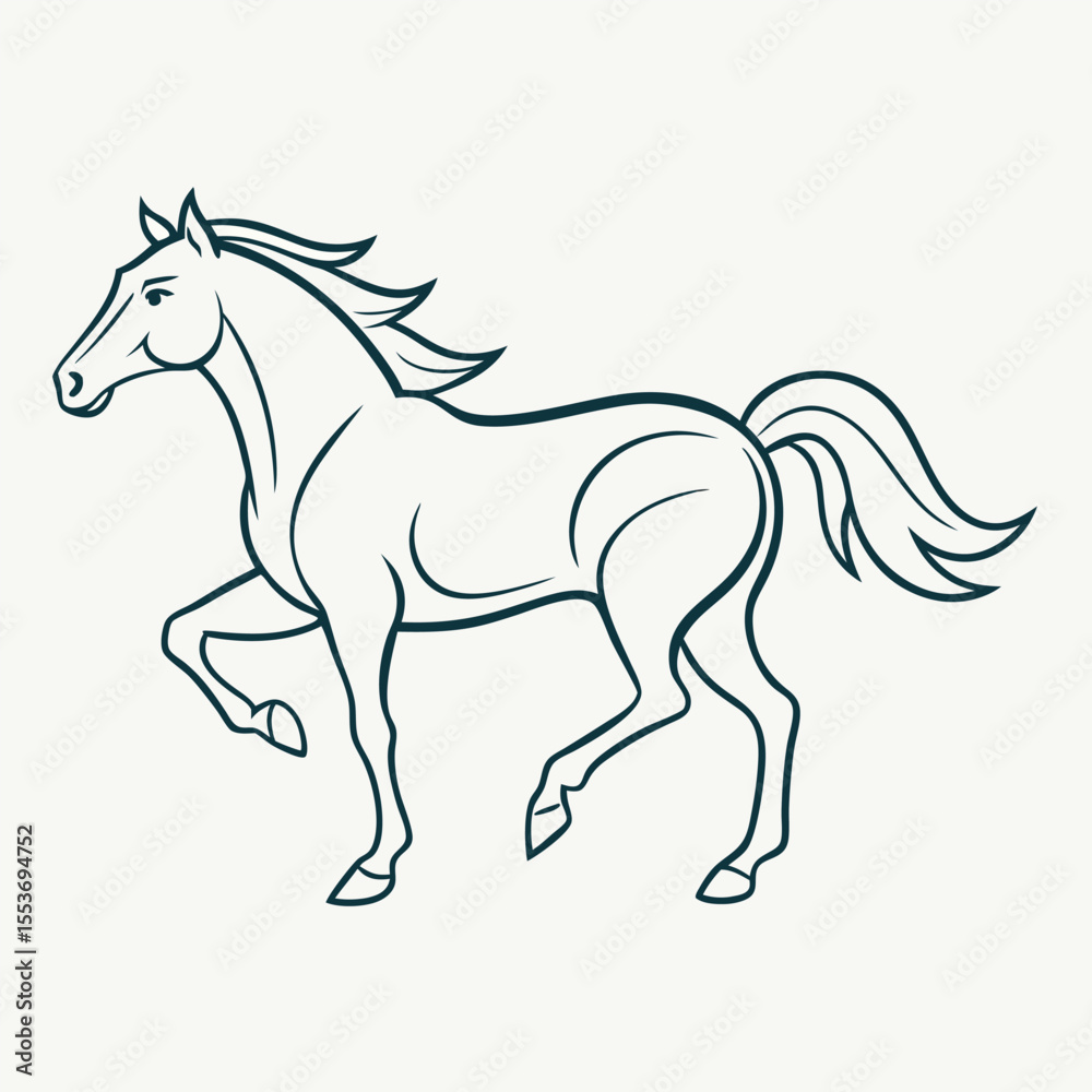 Obraz premium running-horse-outline-vector-singel-item-horse---j.eps