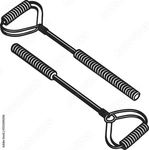 Vector Illustration of Chest Expander Fitness Equipment