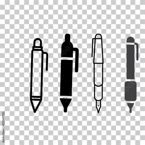 solid pen icon sets .writing tools samble for app .