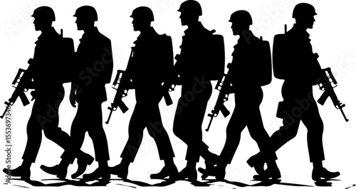 American Soldiers, military, army, advance,Vector Bundle