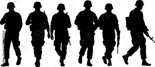 American Soldiers, military, army, advance,Vector Bundle